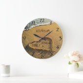 Grande Horloge Ronde Coeur dans la vue d'océan tropicale de rivage de (Maison)