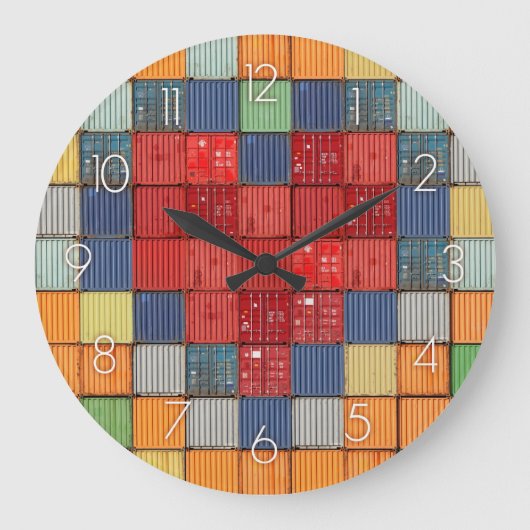 Grande Horloge Ronde Coeur du conteneur d'expédition (Recto)