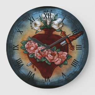 Grande Horloge Ronde Cœur Immaculé de Marie