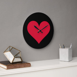 Grande Horloge Ronde Cœur Saint-Valentin Amour Cœur 