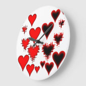 Grande Horloge Ronde Coeurs (Angle)