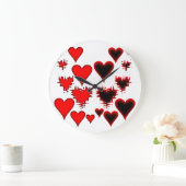 Grande Horloge Ronde Coeurs (Maison)
