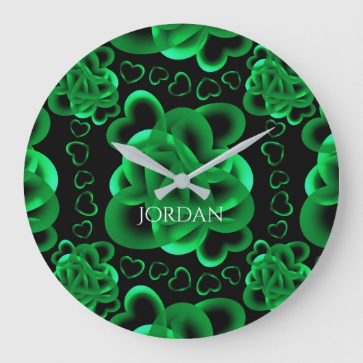 Grande Horloge Ronde Coeurs beaucoup Motif (Recto)