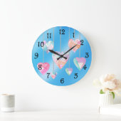 Grande Horloge Ronde Coeurs cristaux (Maison)