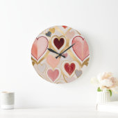 Grande Horloge Ronde Coeurs d'amour (Maison)