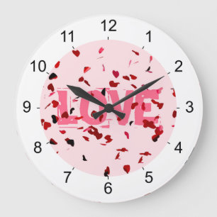 Grande Horloge Ronde Coeurs D'Amour