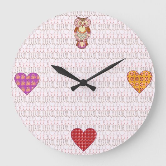 Grande Horloge Ronde Coeurs de chouette (Recto)
