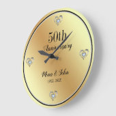 Grande Horloge Ronde Cœurs de Diamants (Angle)