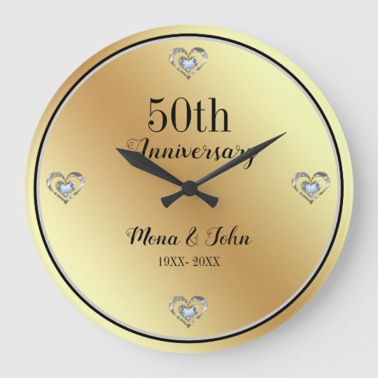 Grande Horloge Ronde Cœurs de Diamants (Recto)