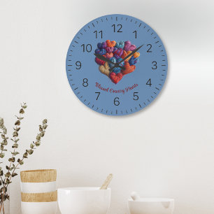Grande Horloge Ronde Coeurs de pays bénis