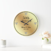 Grande Horloge Ronde Cœurs Diamants (Maison)