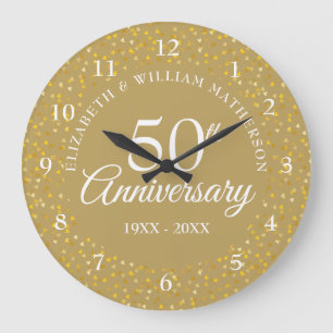 Grande Horloge Ronde Coeurs d'or du 50e anniversaire