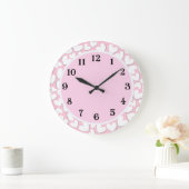 Grande Horloge Ronde Coeurs Puffy Personnalisables (Maison)