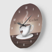 Grande Horloge Ronde Coffee Latte Kitchen Clock (Angle)