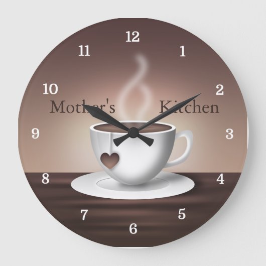 Grande Horloge Ronde Coffee Latte Kitchen Clock (Recto)