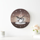 Grande Horloge Ronde Coffee Latte Kitchen Clock (Maison)