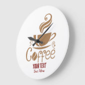 Grande Horloge Ronde Coffee Lover Design – Minimal Coffee Cup Graphic (Angle)