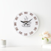 Grande Horloge Ronde Coffee Lover Minimal Wall Clock – Modern  (Maison)