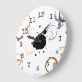 Grande Horloge Ronde Coffee Stain Grungy Typewriter (Angle)
