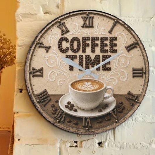 Grande Horloge Ronde Coffee Time