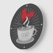 Grande Horloge Ronde Coffee with Love Café Kitchen Wall Decor (Angle)