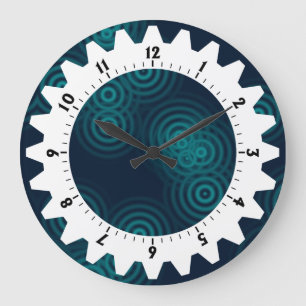 Grande Horloge Ronde Cogged 01 - Pluie Électrique