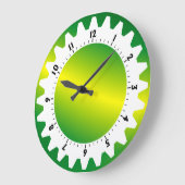 Grande Horloge Ronde Cogged 01 - Vague verte (Angle)