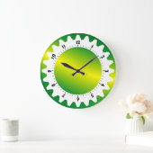 Grande Horloge Ronde Cogged 01 - Vague verte (Maison)