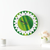 Grande Horloge Ronde Cogged 01 - Vagues vertes (Maison)