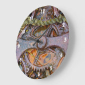 Grande Horloge Ronde Cogs machinaires à vapeur rouillé (Angle)