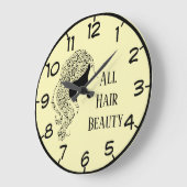 Grande Horloge Ronde Coiffeur salon de coiffure boutique (Angle)