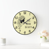 Grande Horloge Ronde Coiffeur salon de coiffure boutique (Maison)