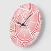 Grande Horloge Ronde Coincés de pamplemousse rose (Angle)