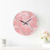 Grande Horloge Ronde Coincés de pamplemousse rose (Maison)