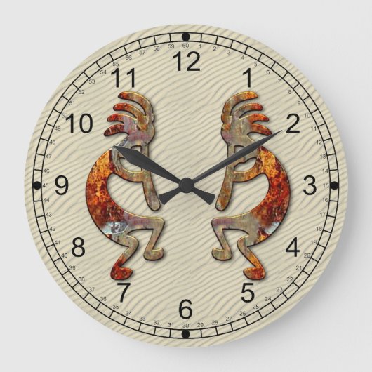 Grande Horloge Ronde Cokopelli Southwestern Wall Clock (Recto)