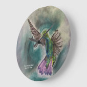 Grande Horloge Ronde Colibri en vol (Angle)