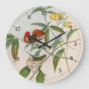 Grande Horloge Ronde Colibri vintage par John Gould