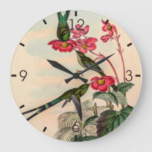 Grande Horloge Ronde Colibri vintage par John Gould