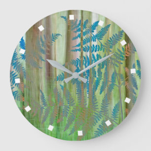 Grande Horloge Ronde Collage des fougères et forêts de Bracken  Seabe