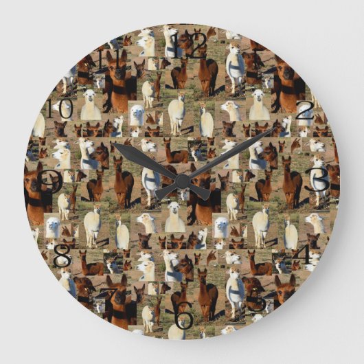 Grande Horloge Ronde Collage photo Alpaca, (Recto)