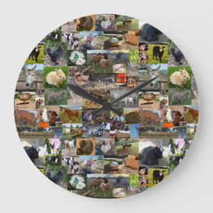 Grande Horloge Ronde Collage photo de la ferme,