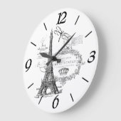 Grande Horloge Ronde Collage tour Eiffel (Angle)