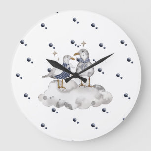 Grande Horloge Ronde Collection Bébé Aventure Mouette