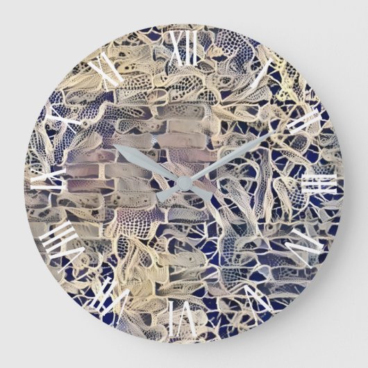 Grande Horloge Ronde Collection d'art de mur dentelé (Recto)