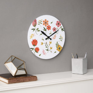 Grande Horloge Ronde collection de fleurs