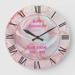 Grande Horloge Ronde Collection Luxe Moderne Rose Pâle Vert Menthe Douc