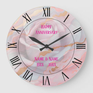 Grande Horloge Ronde Collection Luxe Rose Pâle Menthe Or