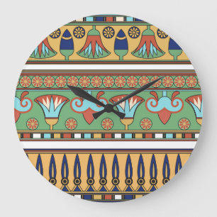 Grande Horloge Ronde Collection Vintage d'ornement égyptien
