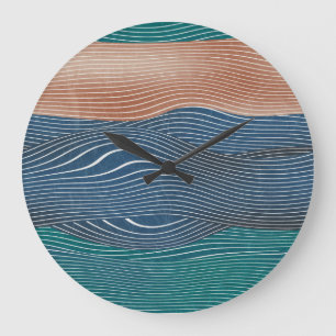 Grande Horloge Ronde Collines naturelles : motif sans soudure.