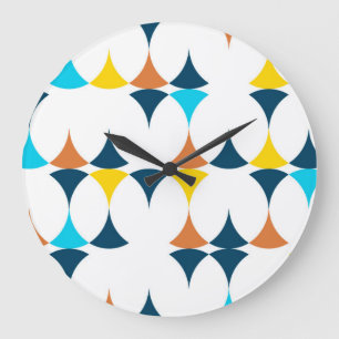 Grande Horloge Ronde Coloré, moderne, cool, formes géométriques tendanc